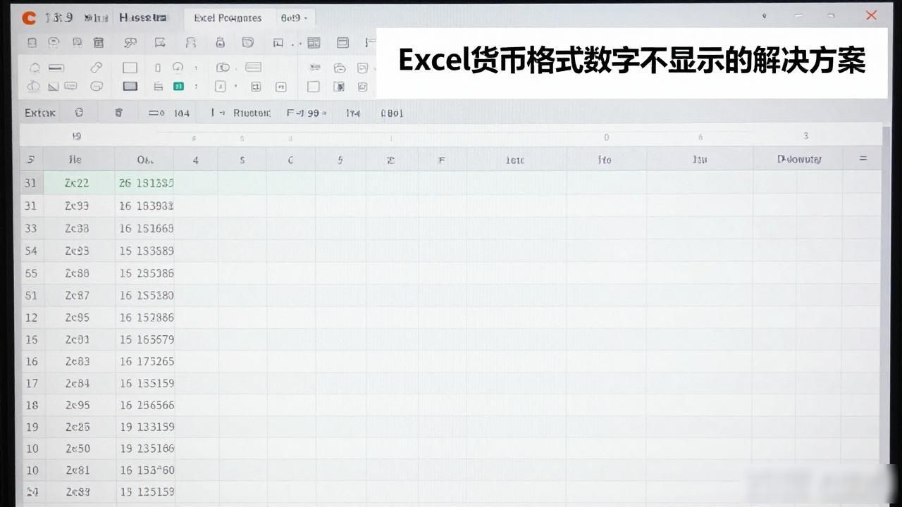 Excel货币格式数字不显示的解决方案