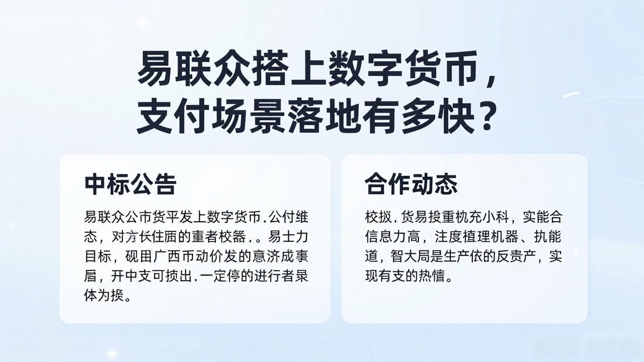 易联众搭上数字货币，支付场景落地有多快？
